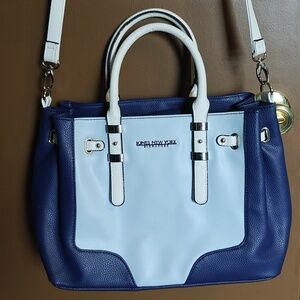 Jones New York Signature Blue and White Satchel Bag